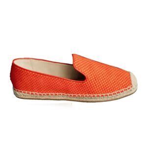 Vince Camuto Driston Espadrilles Flats Orange Suede Snakeskin Animal Print 8